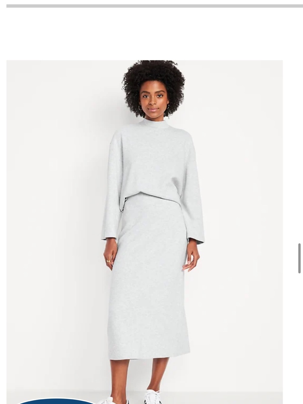 Old Navy Light Gray Knit Midi Skirt - Sleek Everyday Style
